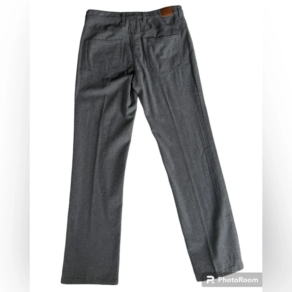 Peter Millar Mens Mountainside Flannel Five Pocket Pant Sz 32 Charcoal Grey